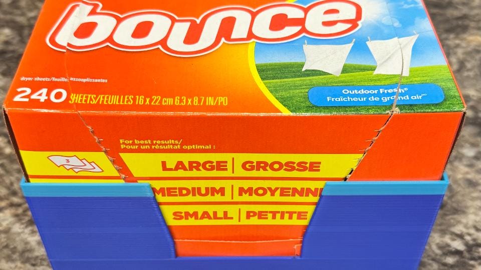 3D Printed Dryer Sheet Holder – Modern Laundry Room Organizer