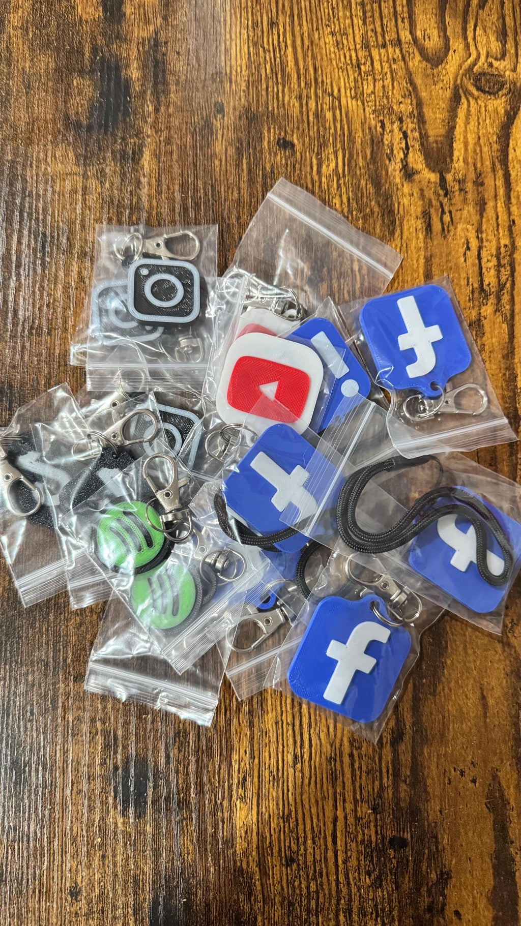 4 for 25.00 TikTok, YouTube, Instagram Keychain Scannable Social Media Digital Key Chains