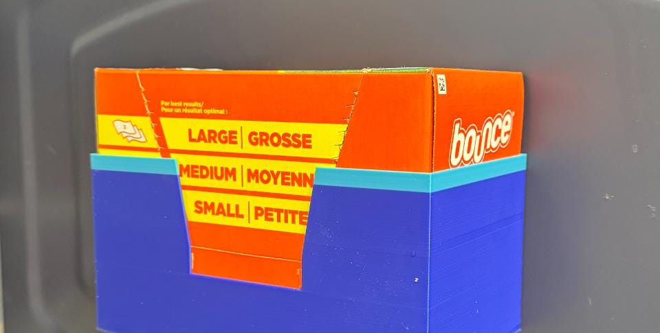 3D Printed Dryer Sheet Holder – Modern Laundry Room Organizer